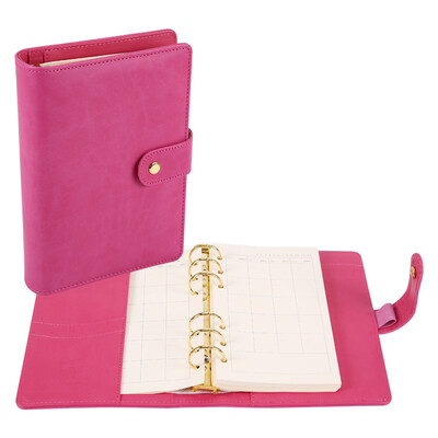 

Morning light M & G APYH2B18 48K candy color loose-leaf coil leather leather surface diary notebook 73 pages rose red