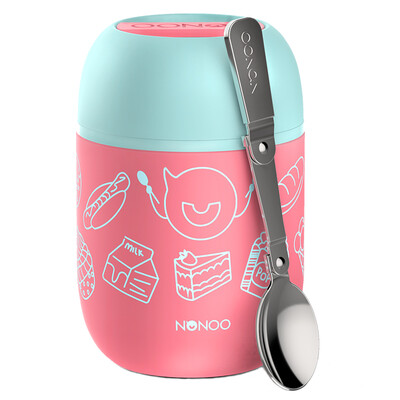 

【Jingdong Supermarket】 NONOO braised pots stainless steel insulation pot stew brazing insulation cup insulation porridge barrels eat cup 460ml lake blue
