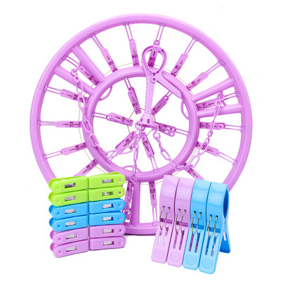 

Youhao windproof drying rack set large round clothes hanger clip 24 clip multi-clip socks rack strong large quilt clip 4 packs high-strength clothes clip 12 packs