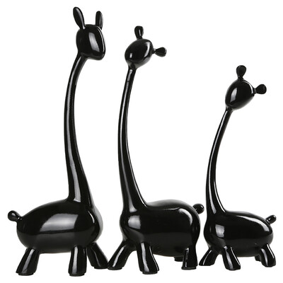 

Flowers between the set of simple crafts Decoration home decorations living room entrance hall decoration pieces of moving new home gifts to send friends to send girlfriends three small deer deer home HS16J02BK Ya black