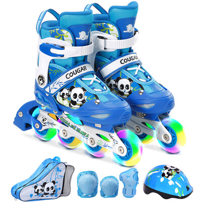 

Gamble Cougar COUGAR skates children&39s skates shoes men&women adjustable skates ice skates kung fu panda eight round flash full MZS757-QS blue S code