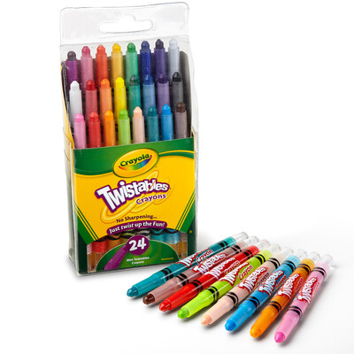 

Окрашенные Crayola (Crayola) инструменты для рисования diy игрушки инструменты для рисования детские канцелярские принадлежности 24 цветные мини-мини могут крутить щетки мелки 52-9724