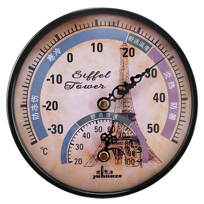 

Yuhuaze Yuhuaze American retro tower pointer temperature hygrometer large dial indoor&outdoor thermometer hygrometer desktop hanging dual