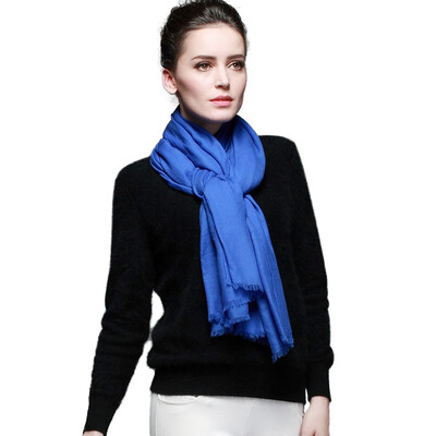 

Bao Shengxiang scarf female winter worsted water soluble wool shawl dual-use ladies autumn solid color long warm warm collar gift box w9201 black