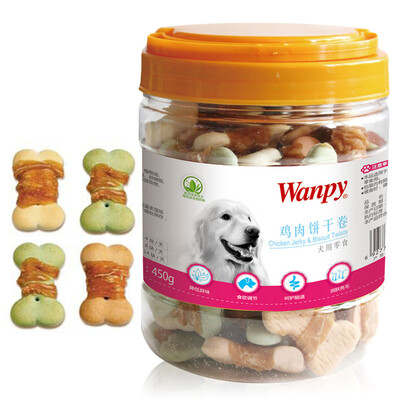 

Naughty dog ​​pet snack dog with chicken biscuits roll 450g 2 cans for all breeds