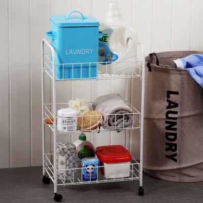 

Jingdong supermarket Ou Runzhe racks of metal bathroom can be moved three-tier car plus version