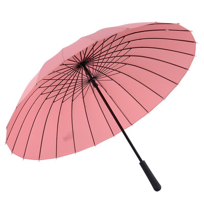 

The United States&the amount of 24 water flowering sunny umbrella creative woman long handle wind umbrella M5013 leather pink