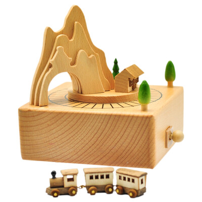 

Memories Park Creative Gifts Toys Beat Boxes Буковые леса Ручные музыкальные ящики Маленькие поезда Sky City
