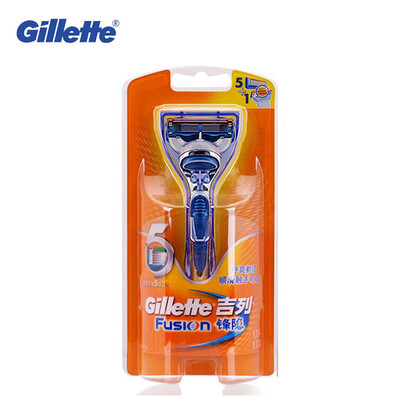 

Genuine Gillette Fusion beard shavers for Men Travel Box Brand Straight Razors 1 holder with 1 blade Refills