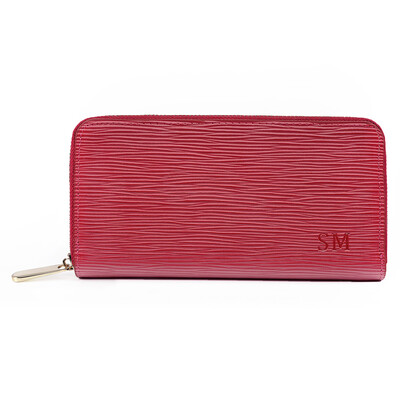 

Bag ladies (sac maitres) ladies wallet long section water wave wallet large capacity ladies holding bag multi-card bit zipper purse 60017 purple