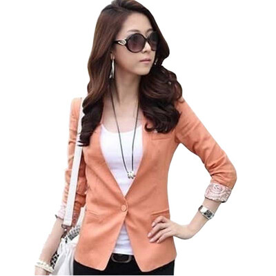 

CT&HF Women Fashion Suit Cotton Blazer Coat