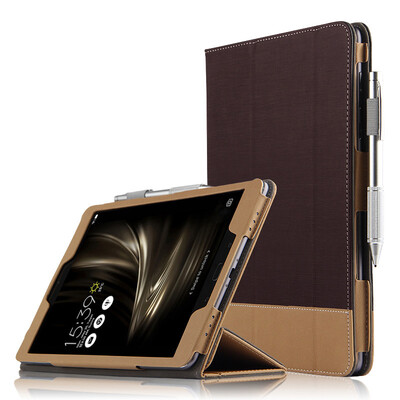 

Классная музыка ASUS ZenPad 3S 10 Передней защитная крышка сложенной кожи / держатель пластина кобура Asus ZenPad 3S 10 защитных кожух канавок смешанных цвета 9,7 дюйма - коричневый