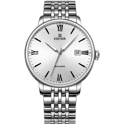 

EBOHR Quartz Watch Stainless Strap White Dial