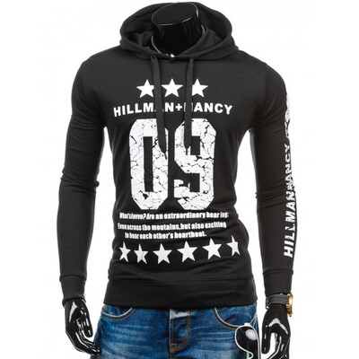 

Casual Men Cotton Star Letter Printed Hoodies Pullover Sweatshirt Hooded
