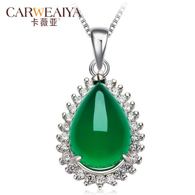 

Кава Chalcedony ожерелье кулон женской моды ювелирные изделия 925 серебряные цепи платье изумруд нефрита нефрита подвеска с сертификатом подлинности китайский стиль китайской традиции