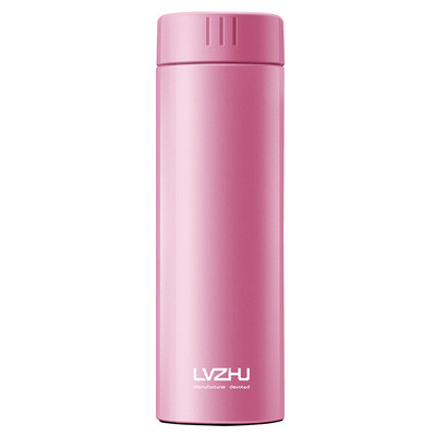 

LVZHU 280ml food grade 304 stainless steel straight cup body vacuum insulation cup with tea tra