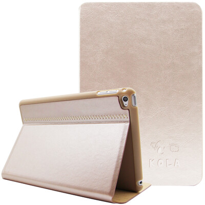 

KOLA Apple iPad mini4 case elegant and elegant crystal pattern series drop protection shell anti-skid bracket PU leather dark blue