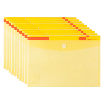 

Chenguang  & G ADM95186 A4 Transparent Velcro File Bag Bags 10 Packed in Yellow