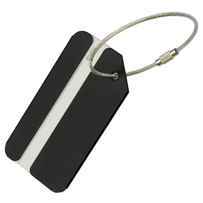 

Xinqin Luggage Tag Metal Luggage Tag Black Silver Travel Accessories