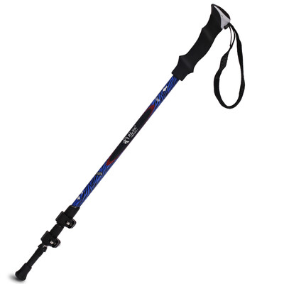 

Red camp outdoor aluminum trekking pole portable walking walking stick crutch T black