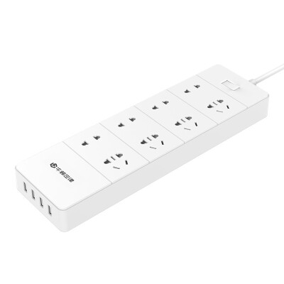 

Newton law NPC-6A4U smart USB socket plug-in board 6-bit 4-port home office charge wiring board row plug lightning protection surge plug 1.5 meters white