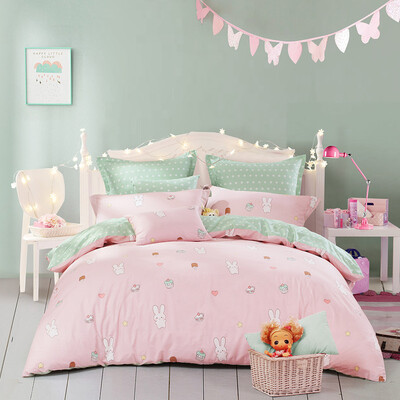 

Меркурий Домашний текстиль Хлопок Twill Печать Мультфильм Кровать Три части Набор Сладкий Ran Кролик Постельные принадлежности Bed 1.2m Bed