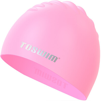 

TOSWIM TOSWIM swimming cap waterproof fashion solid color comfortable not go swimming cap men&women silicone swimming cap TS61400737 romantic powder