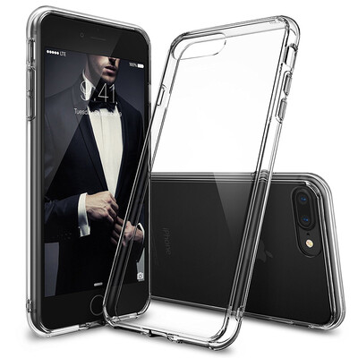 

Корея RingKe iPhone 7 плюс 7plus телефон оболочка Apple, телефон оболочка / телефонные аппараты силиконовой мягкой оболочки прозрачное мягких края Выдерживает падение через жесткий обратно 5,5 дюйм -7plus- прозрачного