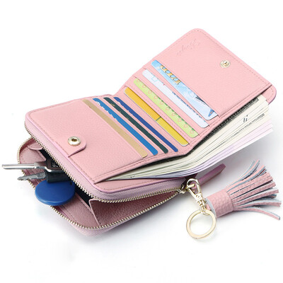 

Steele STIYA Women&39s Wallets New Dinner Handbag Key Holder Short Leather Wallet Women&39s Card Pack Small Purse 86S3051004 Pink