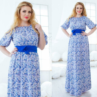

womens loose printing tight waist dress