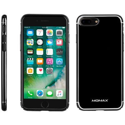 

MOMAX iPhone7 8plus Mobile Phone Case Apple 7 8plus Mobile Phone Case All-In-One Drop Hard Shell Electro-Plating Metallic Texture 55 Inch Bright Black