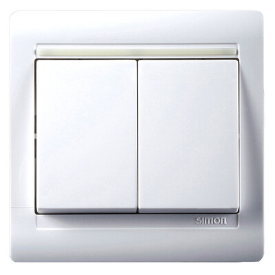 

Simon Electric simon N51022B double open double control 55 series 86 with fluorescent key switch socket elegant white