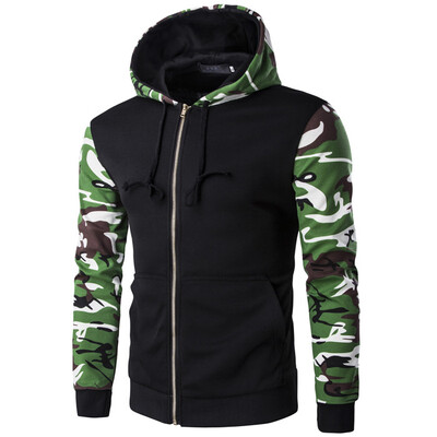 

Mens Leisure Camouflage Hoodie Cotton Jacket Coat