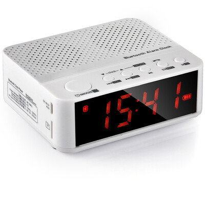 

BAOX BX666 Будильник Bluetooth Мини-динамик Белая кровать Музыкальные часы Аудио FM-радио Автомобильный сабвуфер