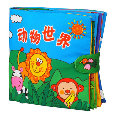 

La Labu книга животных серии World LALABABY познавательная ткань книга с стереозвуком бумаги ладони книги ребенок Младенец ткани книги обучающими игрушками