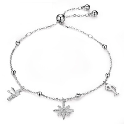 

Maltia Cute Flower Petals silver Plated Bracelet