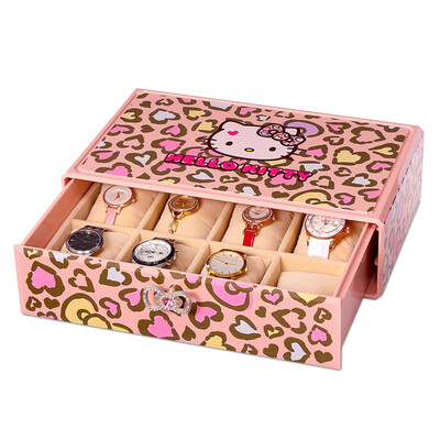 

HELLO KITTY Leopard напечатанные ювелирные изделия ювелирные изделия Большой 8-Grid многофункциональный шкатулка для ювелирных изделий KT1134