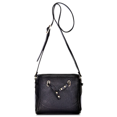 

MEIDU) Europe and the United States leisure bucket Baotou layer lychee pattern leather large capacity ladies shoulder bag Messenger bag female bag MWB160671 black