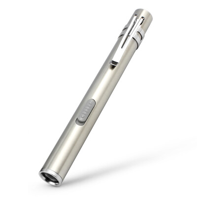 

Paulone USB rechargeable stainless steel medical flashlight portable portable pen clip light eye otolaryngology examination white light flashlight USB865 white light