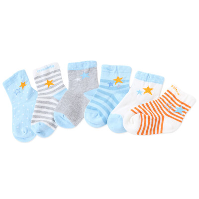 

Mile fish baby baby four seasons cotton flat socks newborn children cotton socks blue 3-5 years old 6 pairs of equipment