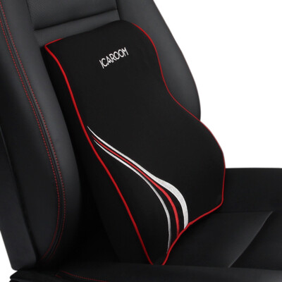 

ICAROOM car waist space memory cotton cushion back black I16-873A-507