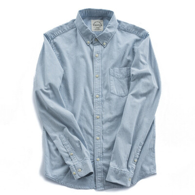 

BIIFREE Mens Clothing Casual Button-Down Shirts 100 COTTON Long Sleeve Cultivate ones morality Retro shirt
