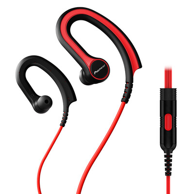 

Pioneer SE-E711T ear hanging ear style headphones music phone headset red
