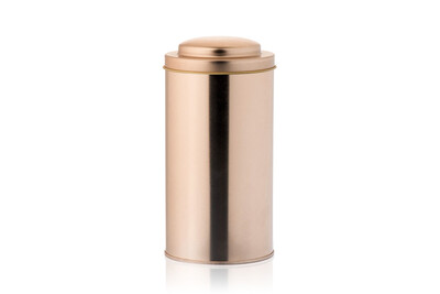 

Rose Gold Color Double Lid Tea Tin Metal Canister Coffee Can 610ml 20oz