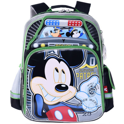

Disney Mickey Children's Bag Cute Lightweight Simple Shoulder Bag Primary School Student's Bag Bag MB0479C Black and Green