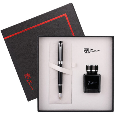 

Picasso pimio ps-5505 pure black gold clip pen ink pen ink gift set