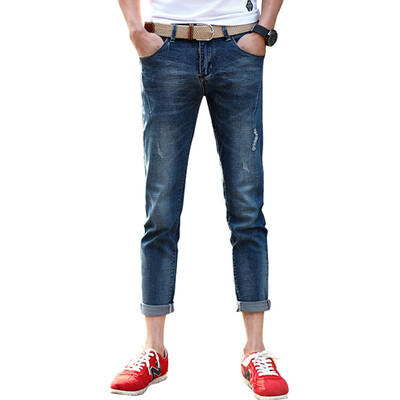 

(MSEK) NZK3606 мужские джинсы мужские корейские версии Slim джинсы темно-синие 36