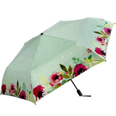 

Jingdong supermarket] Paradise umbrella (UPF50 +) hit the black rubber carbon fiber three fold ultra-light sun umbrella sunny umbrella 31816E figure red