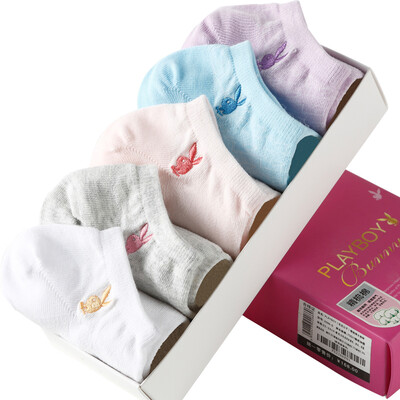 

Jingdong supermarket] Playboy socks female socks socks four seasons stealth female socks 5 pairs of boxed 22-24cm