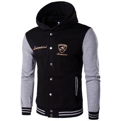 

Men Cotton Color Splicing Hoodie Coats